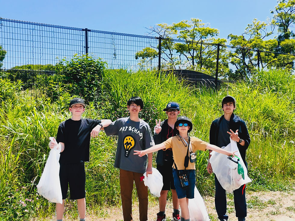 HJIS students taking part in service learning projects at Horizon Japan International School in Yokohama