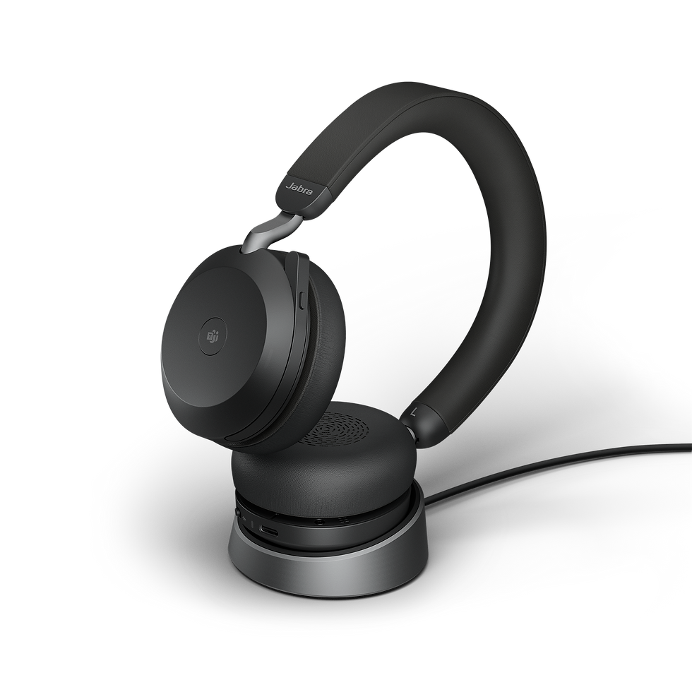 Jabra Evolve2 75 Stereo Wireless Headset with Charging Stand Black