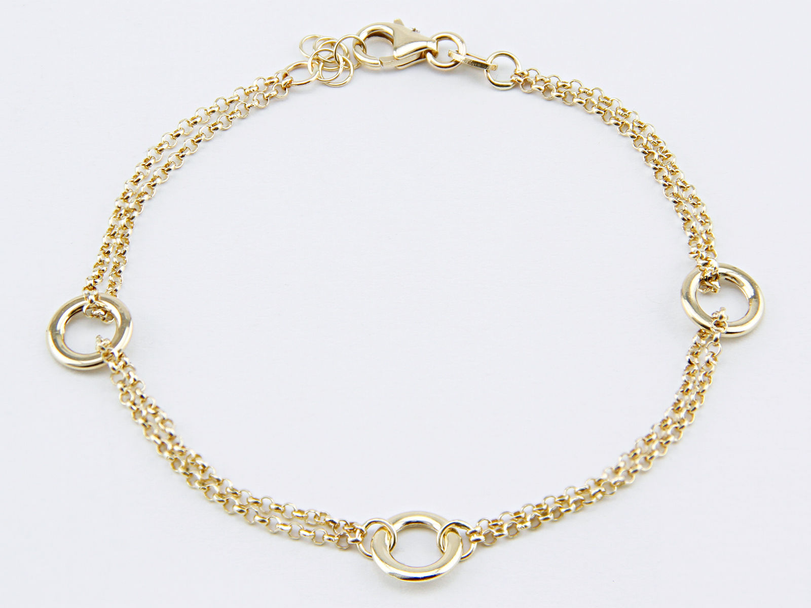 Armband Double Layer mit Circle aus 585er Gold