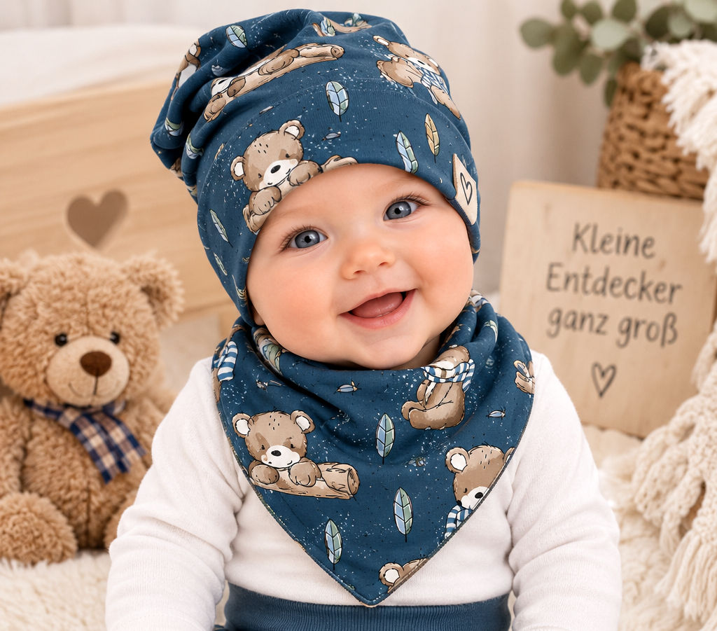 Mütze Bärchen Blau