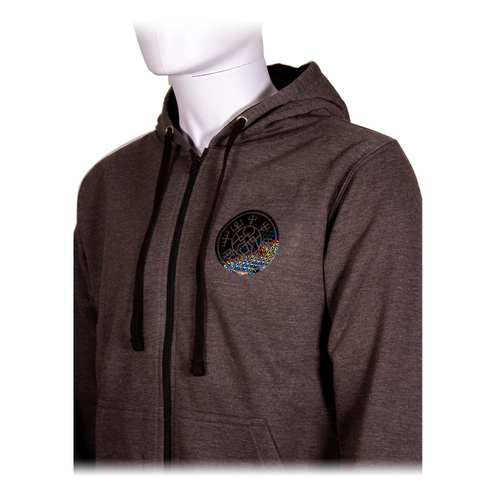 Adult Charcoal and Black Zip Hoodie Black Holo Logos