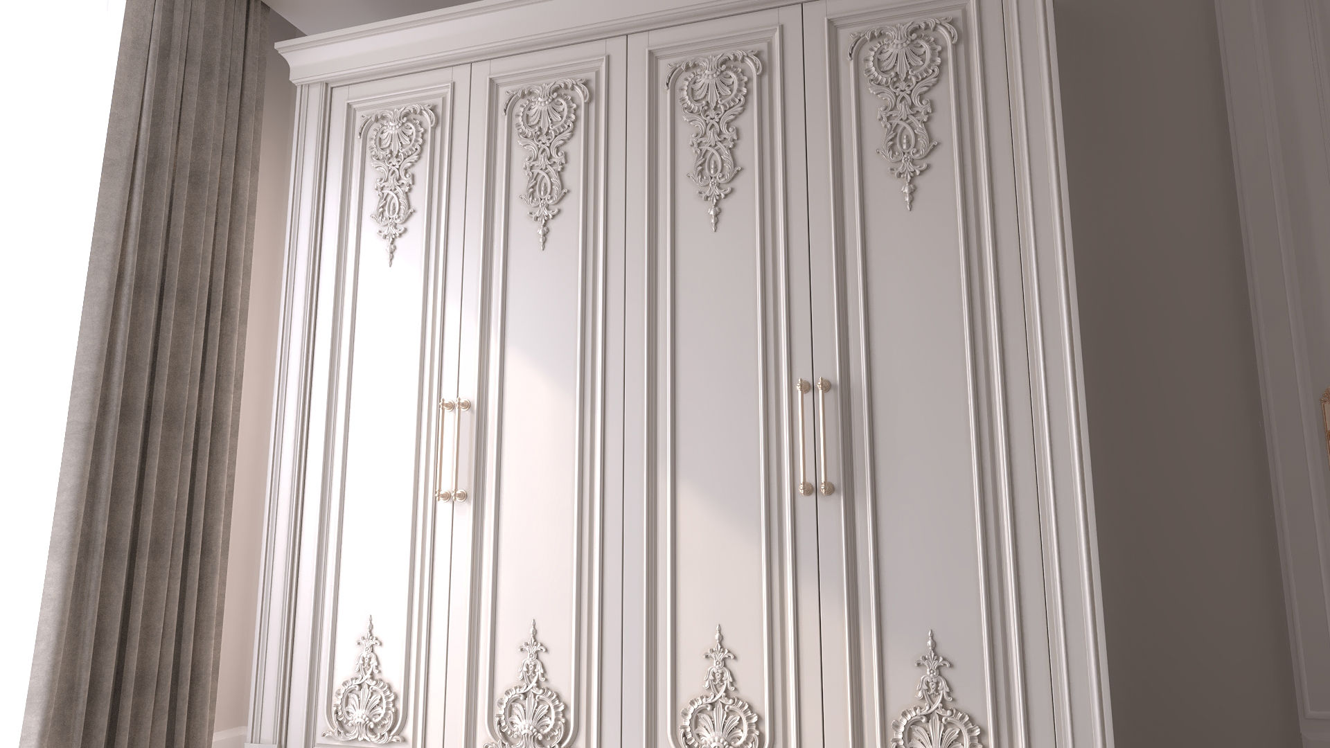 blk wood classical wardrobe art 004