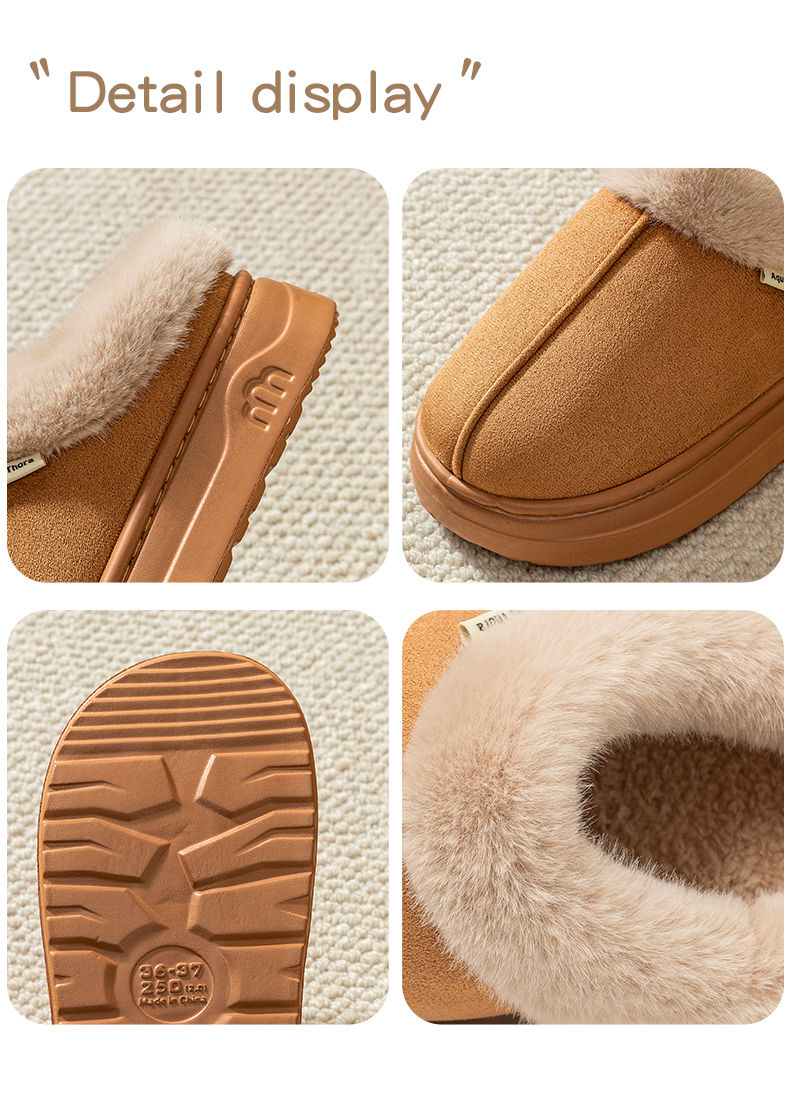Miniatura: Fashion PU Warm Women Winter Slippers Boot Couple Indoor Outdoor Anti-slip Snow 
