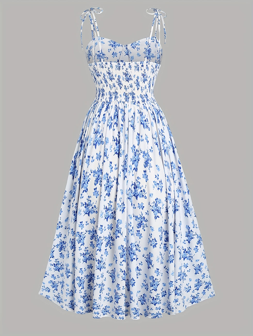 Miniatura: 2024 European and American fashion plus size women's new flower print A-line ski