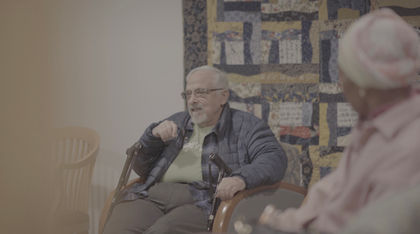 Participant talking during a support group