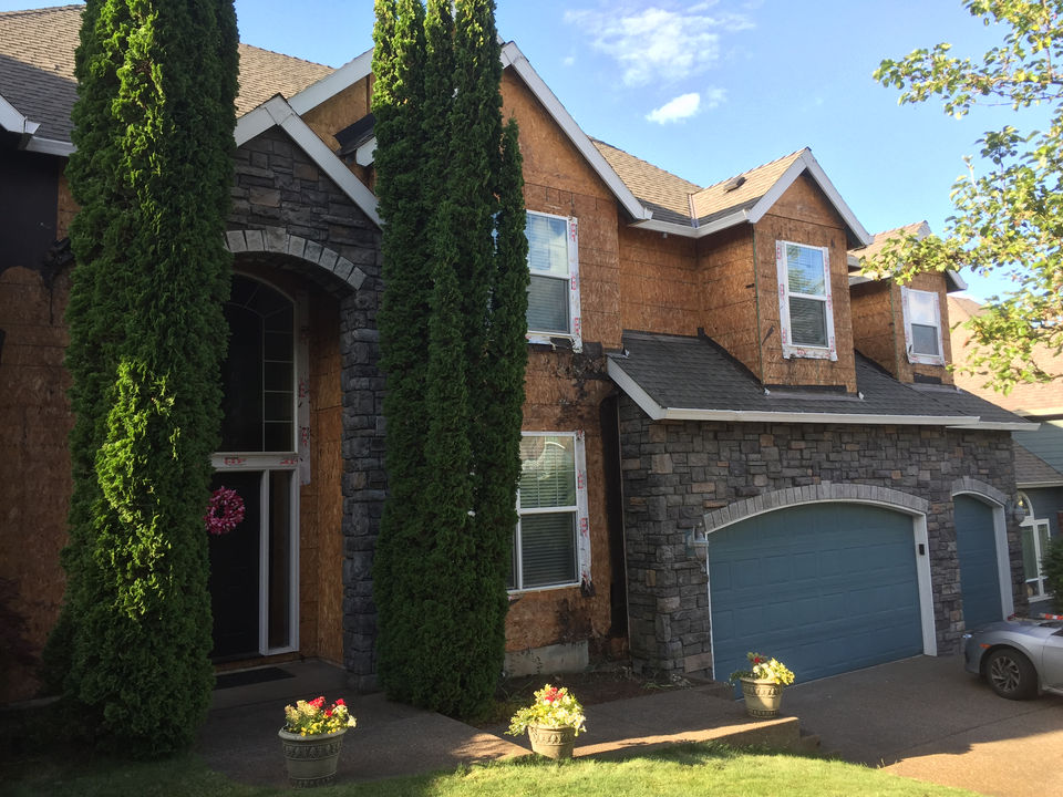 house with water intrusion damage