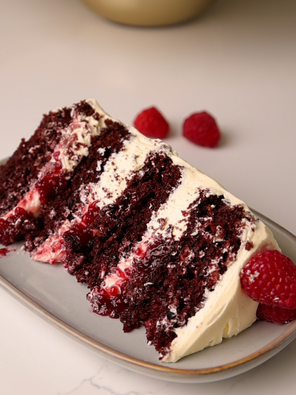 Red Velvet Raspberry Cake