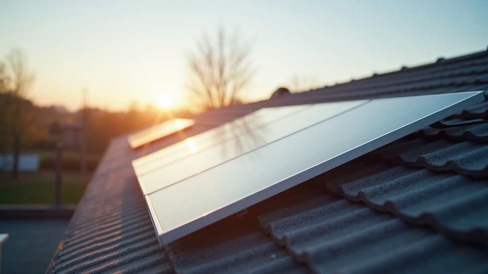 Close-up view of solar panel installation on a residential rooftop