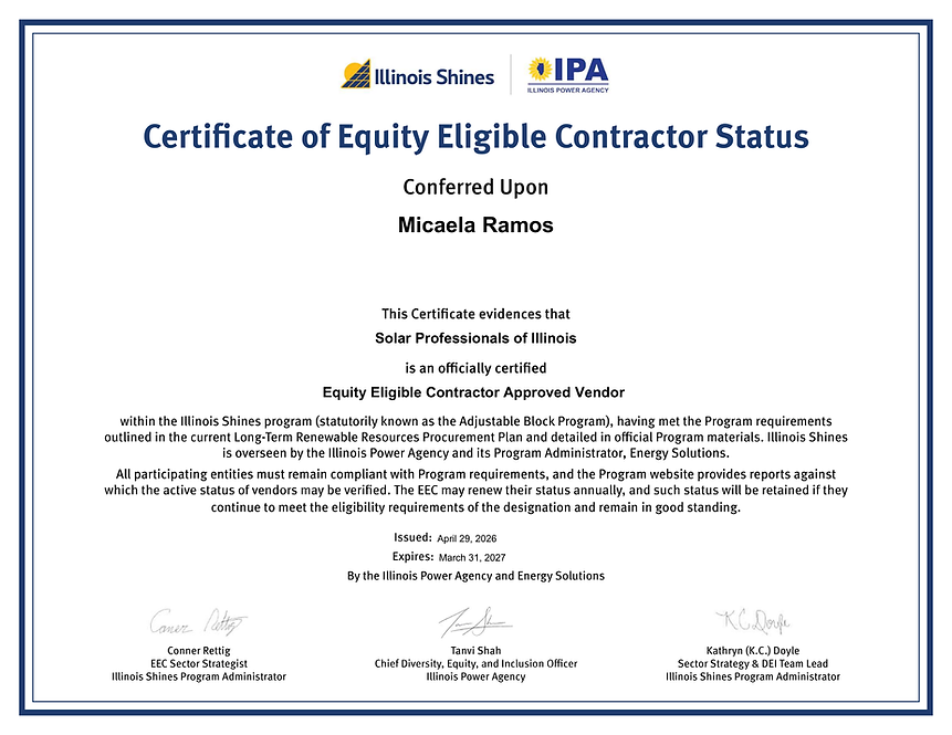 Solar Professionals of Illinois EEC Certificate.png
