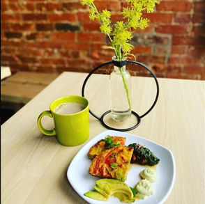 Lifestyle Vegan Cafe breakfast plate and coffee