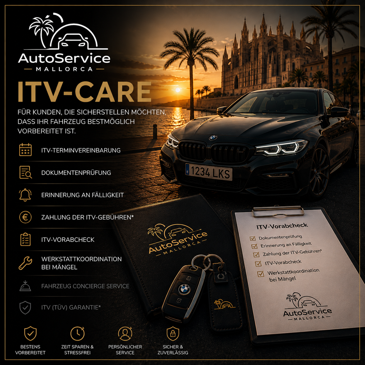 ITV Mallorca Care von AutoService Mallorca mit Werkstattcheck, ITV-Prüfung und Fahrzeugvorbereitung