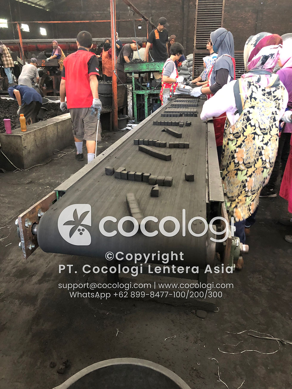 Indonesia coconut charcoal briquette making process