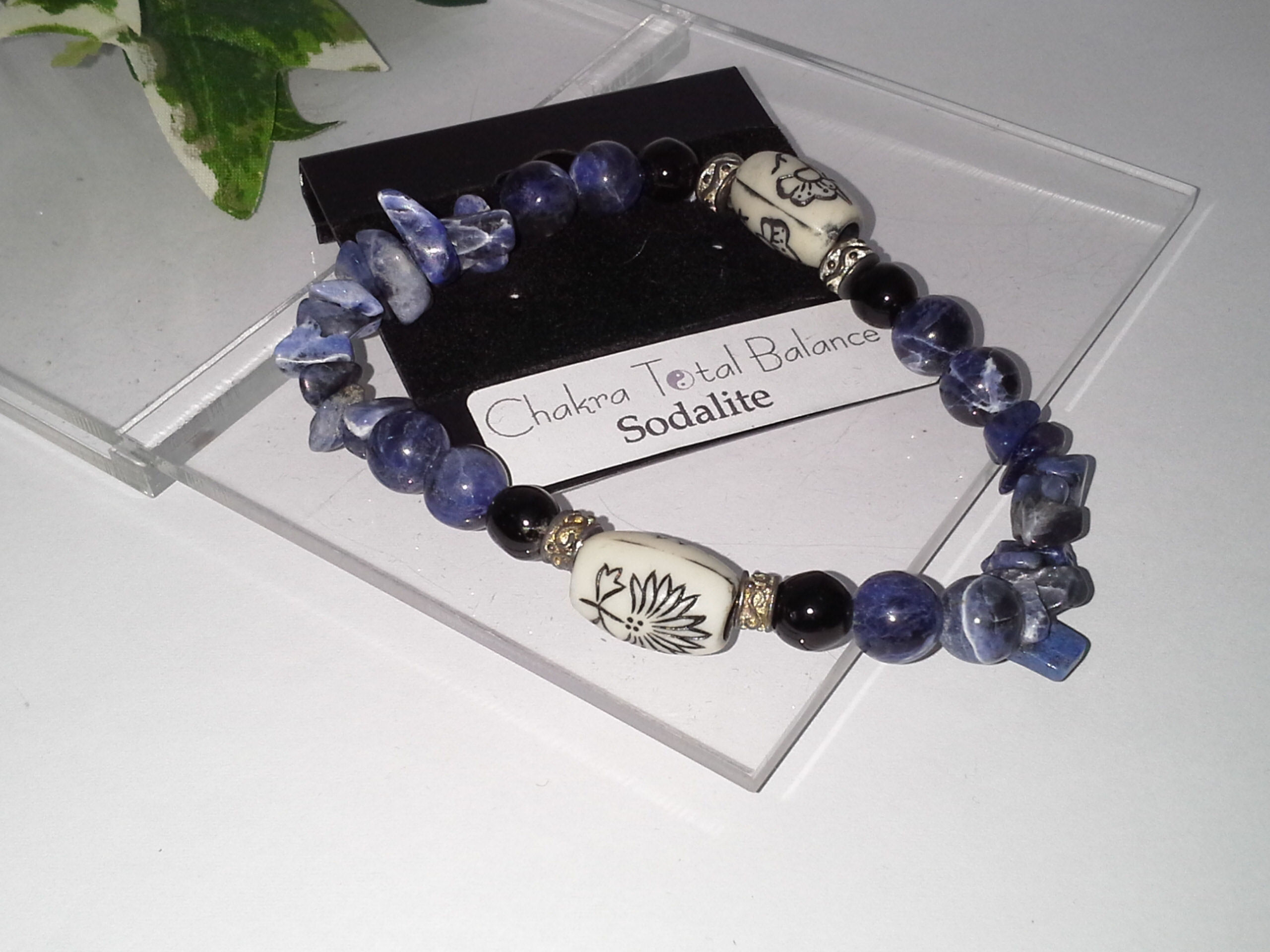 Bracelet Natural Sodalite Round Freeform