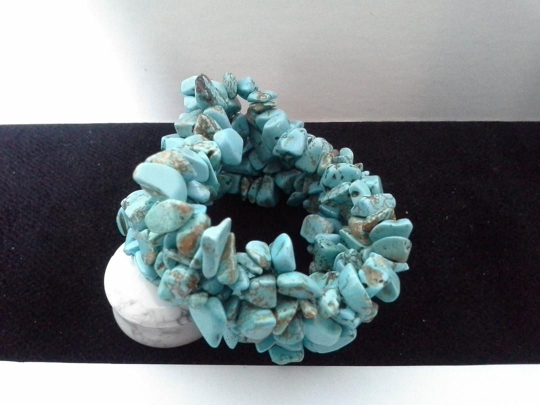Bracelet Natural Turquoise Freeform Cuff
