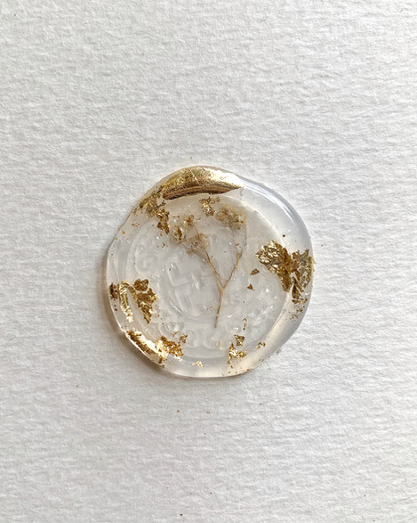 Glue Seal + Dried Flowers & Gold Leaf