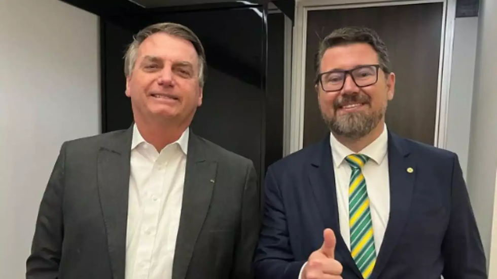 O ex-presidente Jair Bolsonaro e o deputado Marcos Pollon. Foto: reprodução