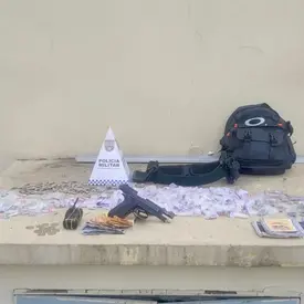  Ação do 35º BPM em Itambi resulta em prisão e apreensão de pistola e drogas