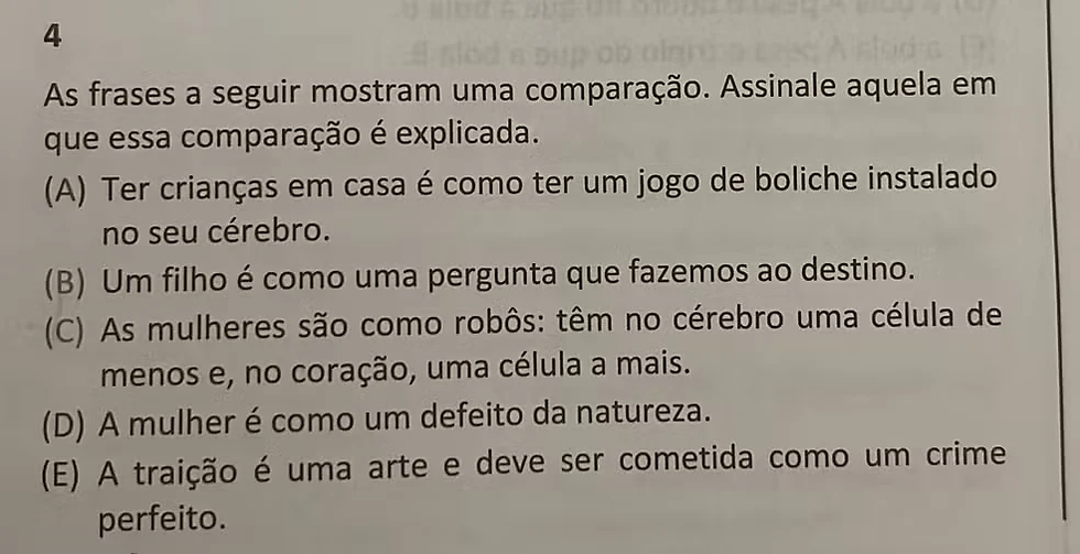 Inscritos no concurso público de Macaé tiveram que responder essa questão. (Foto: Reprodução)