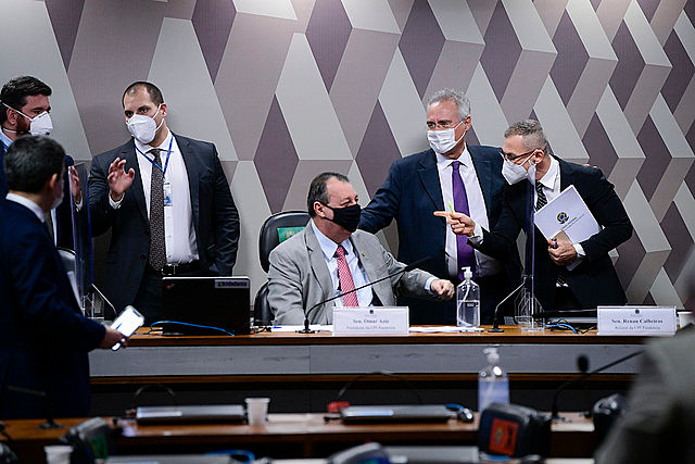Parlamentares durante sessão da CPI da Covid, no Senado - Pedro França/Agência Senado