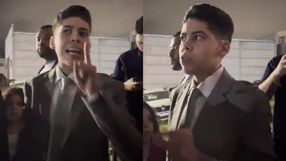 O “pastor mirim” Miguel Oliveira se revoltou após ser expulso de evento evangélico. Foto: Reprodução
