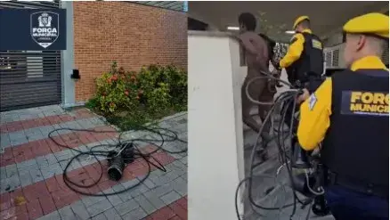 Homem é preso após tentar furtar cabos de energia