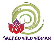 A logo and link for Sacred Wild Woman.