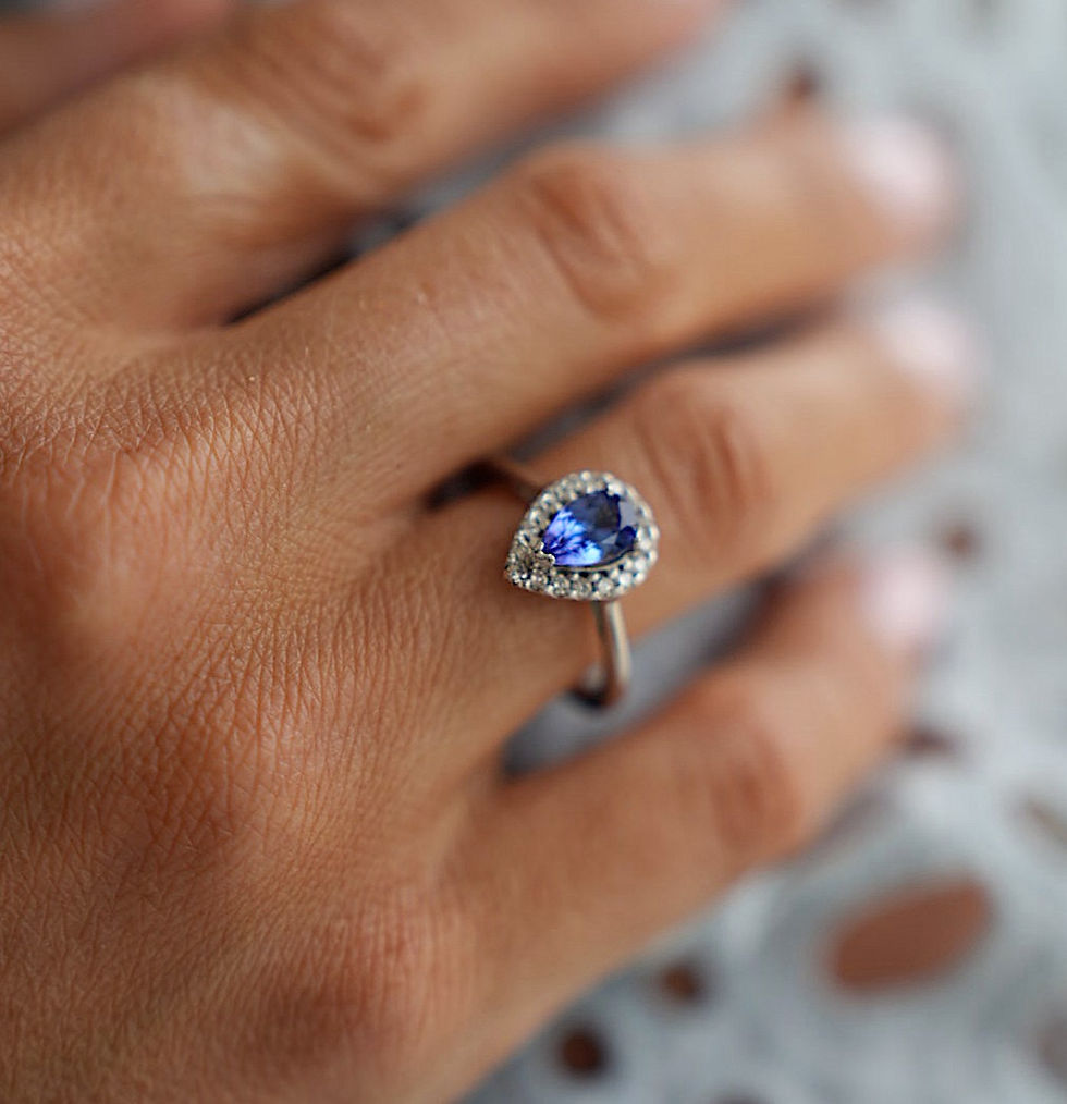 Thumbnail: 9 Carat White Gold, Diamond and Tanzanite Ring
