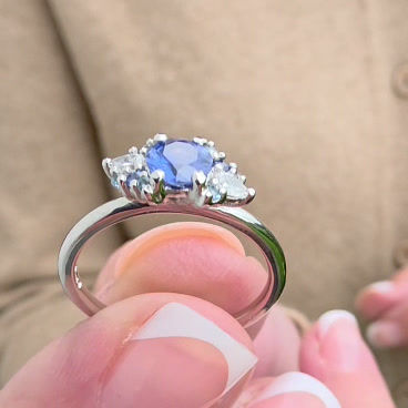Thumbnail: Platinum, Sapphire and Diamond Ring