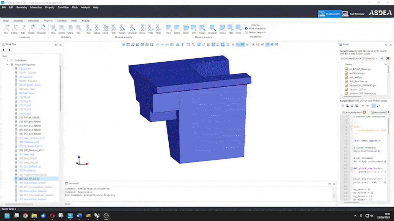 STKO Pre-processor: intuitive 3D modeling—assign loads and materials, auto-repair imported geometry, no scripting required.