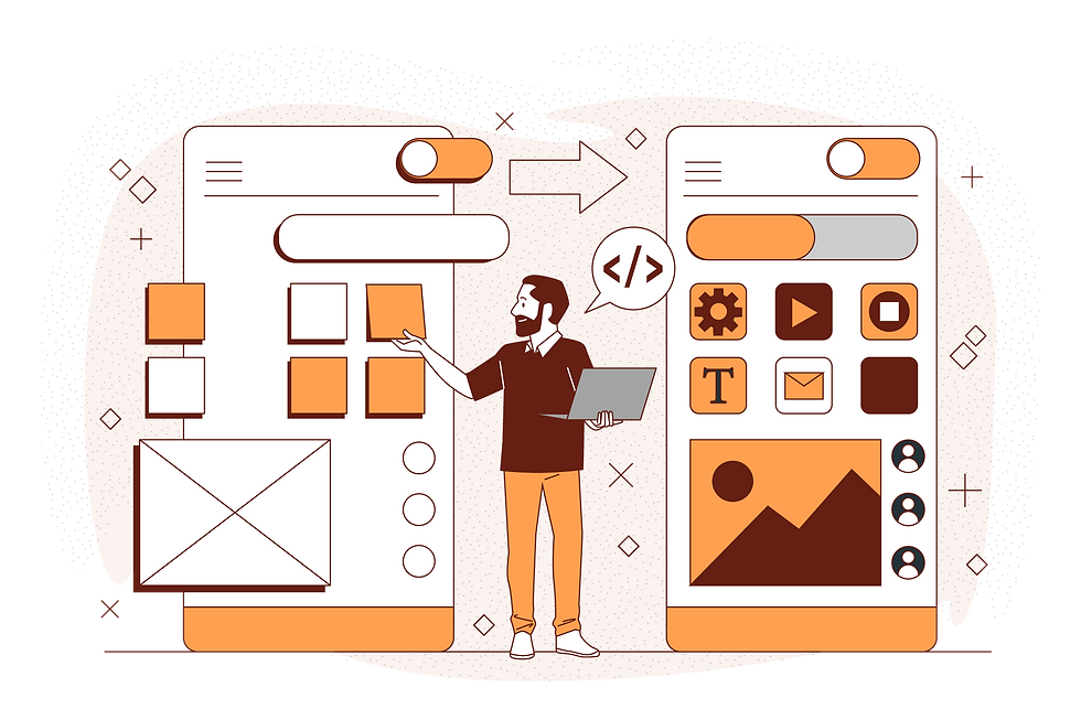 concetto si sviluppo web, ux, seo e esperienza utente