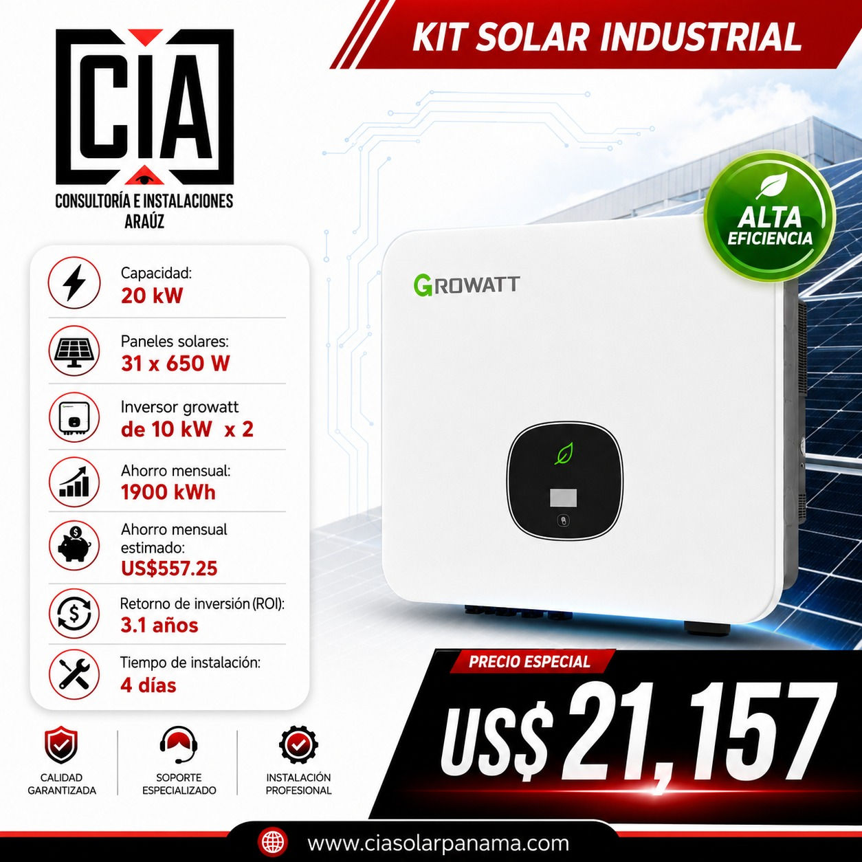 Kit solar industrial