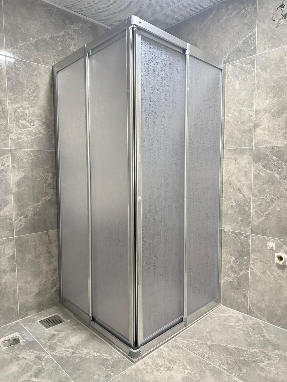 Beyaz sürgülü temperli maki duşa kabin modeli 120x100