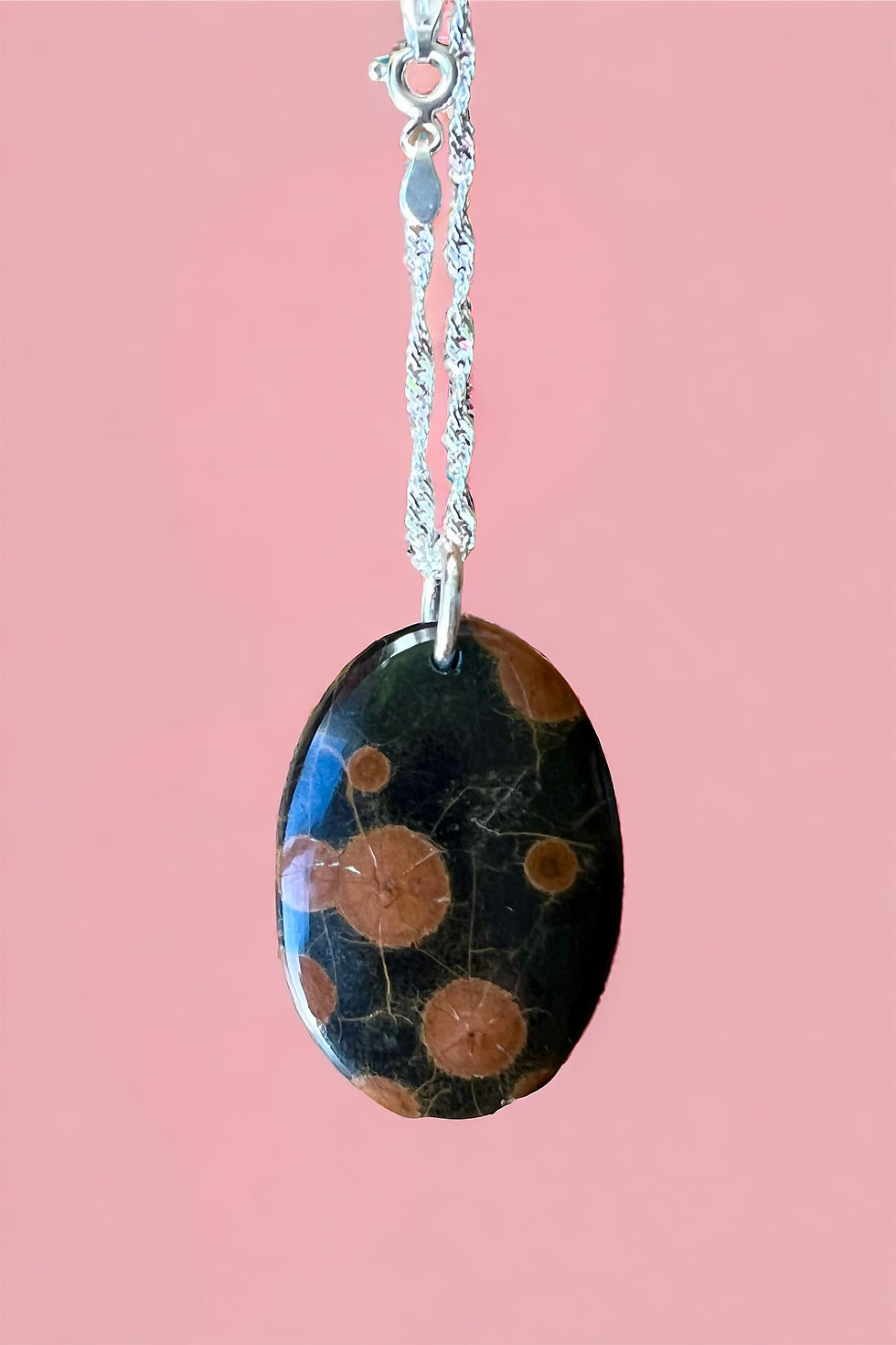 Thumbnail: Peanut Obsidian Pendant With Sterling Silver Chain 