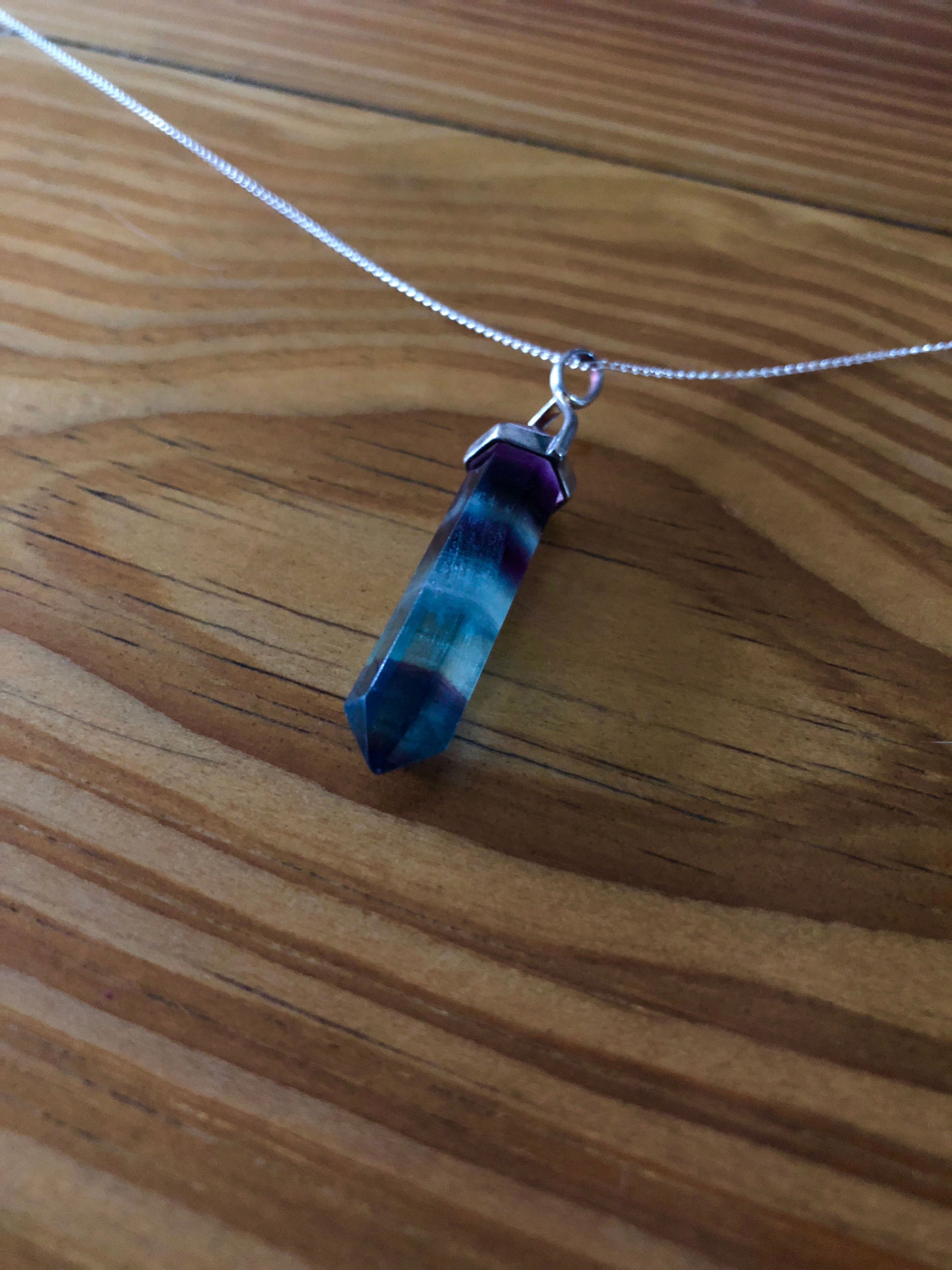 High Grade Fluorite DT Point Pendant