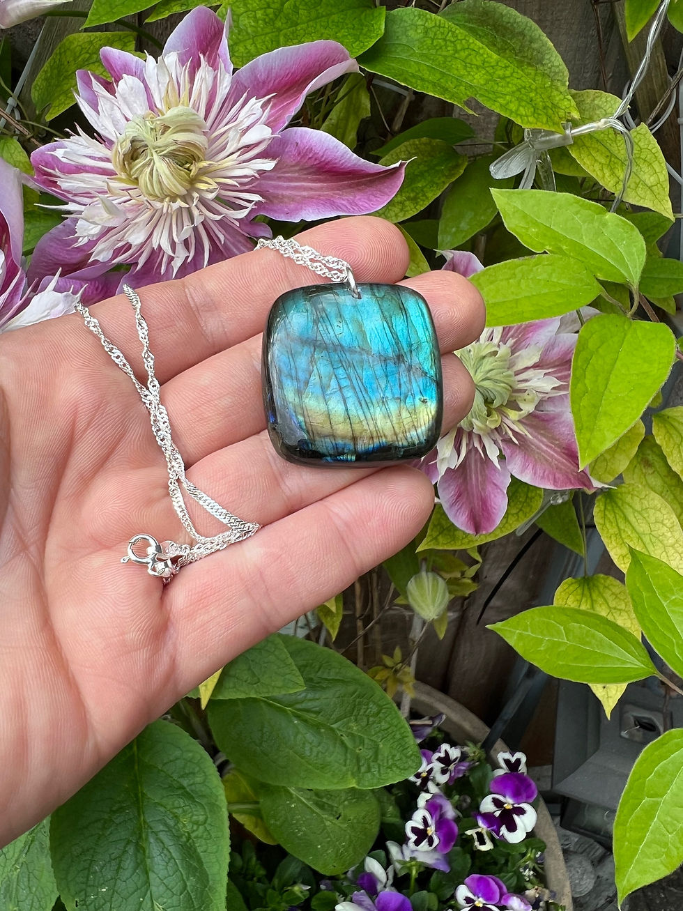 Thumbnail: Labradorite Pendant With Sterling Silver Chain