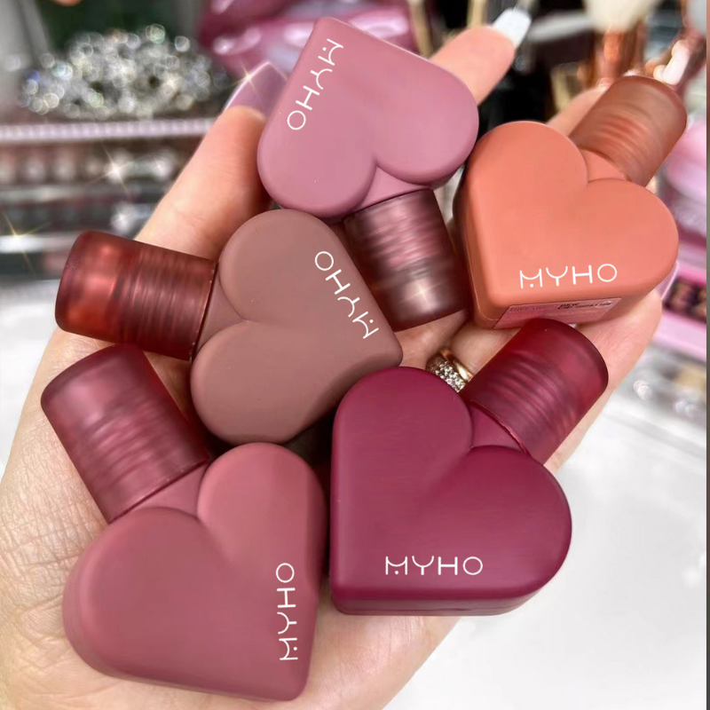 Thumbnail: 5 Colors Velvet Matte Waterproof Heart Shape Lip Gloss
