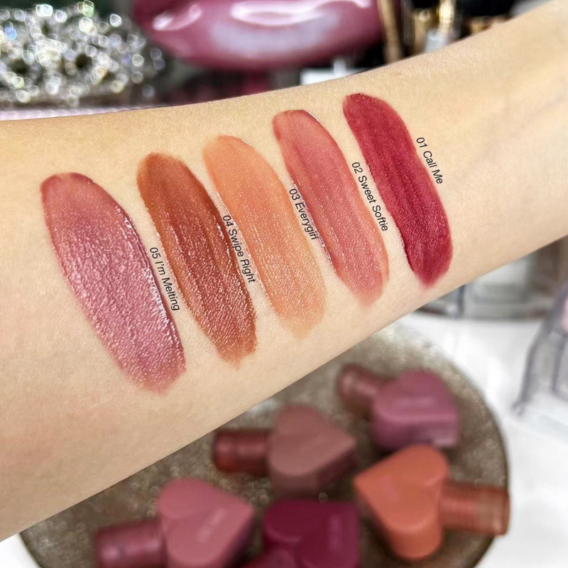 Thumbnail: 5 Colors Velvet Matte Waterproof Heart Shape Lip Gloss