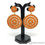 Thumbnail: Gold plated round Earrings, orange 