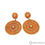 Thumbnail: Gold plated round Earrings, orange 