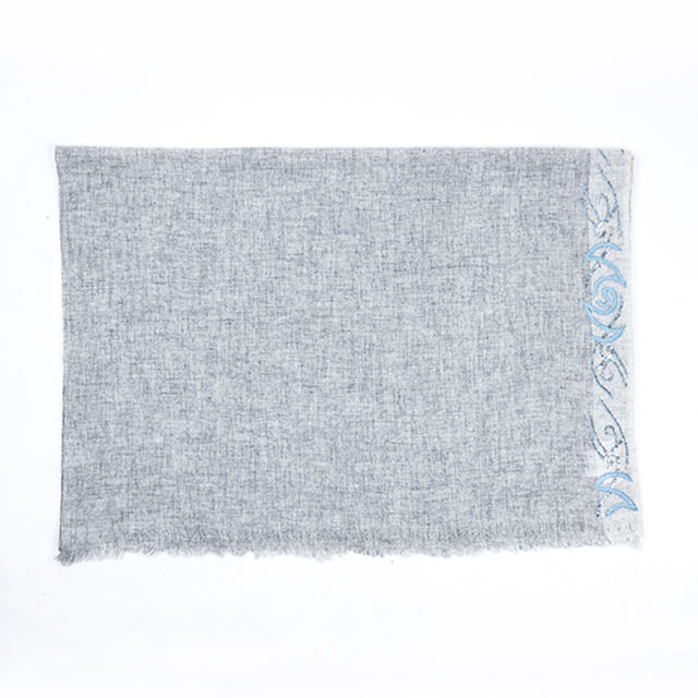 Thumbnail: Plain Embroidery Cashmere Merino Scarves
