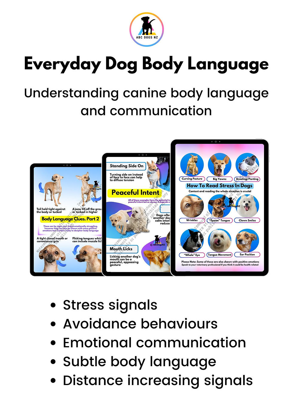 Thumbnail: Recognising stress in dogs and how anxiety is communicated. Dog trainer handouts