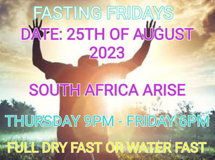 FRIDAY CORPORATE FASTING 25TH OF AUGUST 2023