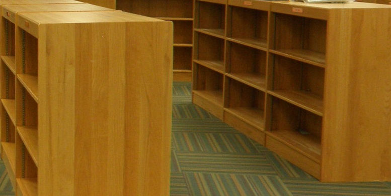 media center shelves