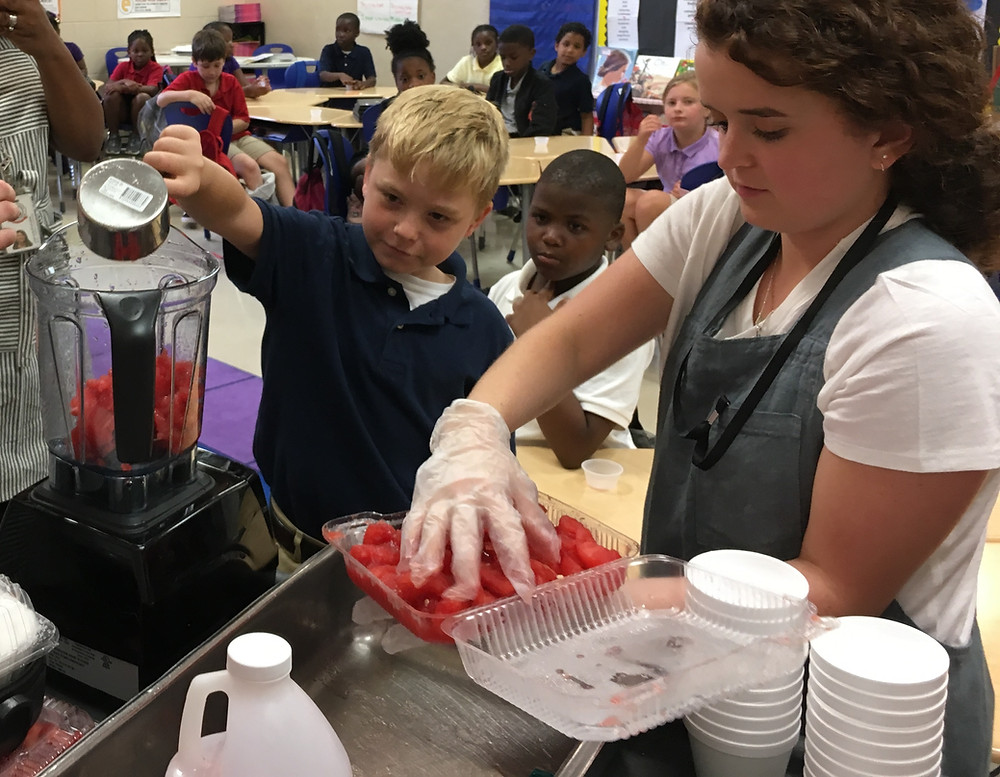 Making Watermelon slushies