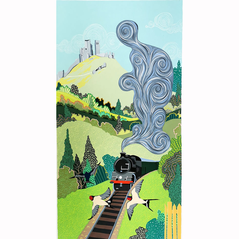 Swallows at Corfe - PRINT - NICKY STOCKLEY