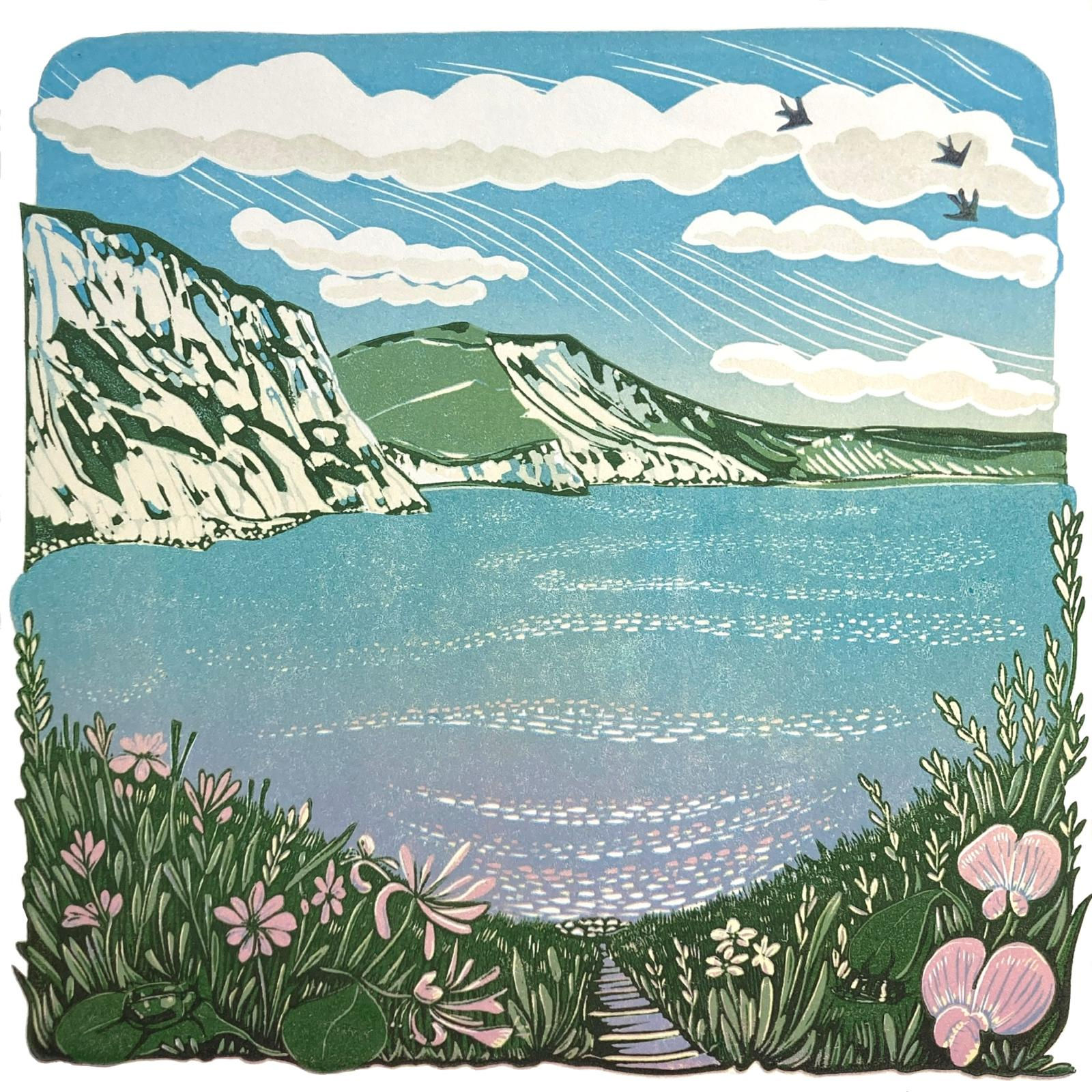 Mupe bay Linocut Print - PRINT - REBECCA DRURY