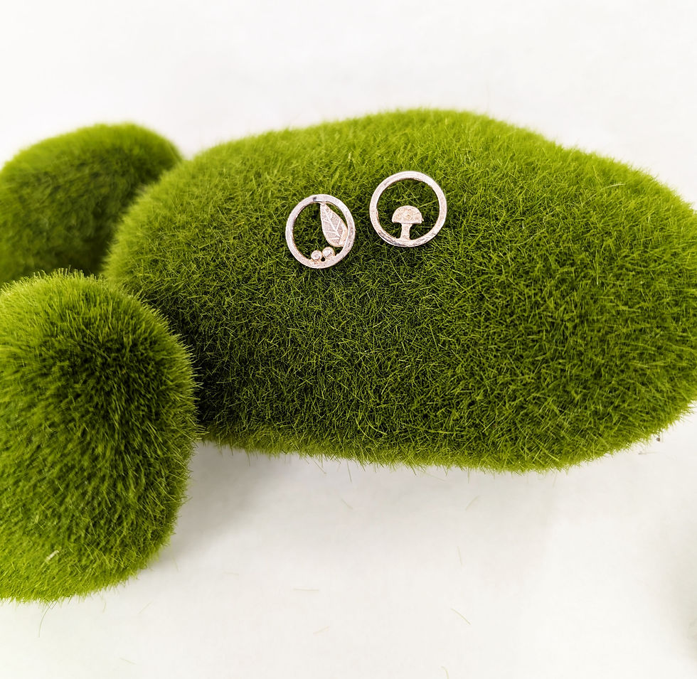 Assymmetric mushroom studs - JEWELLERY - REBECCA JACKSON