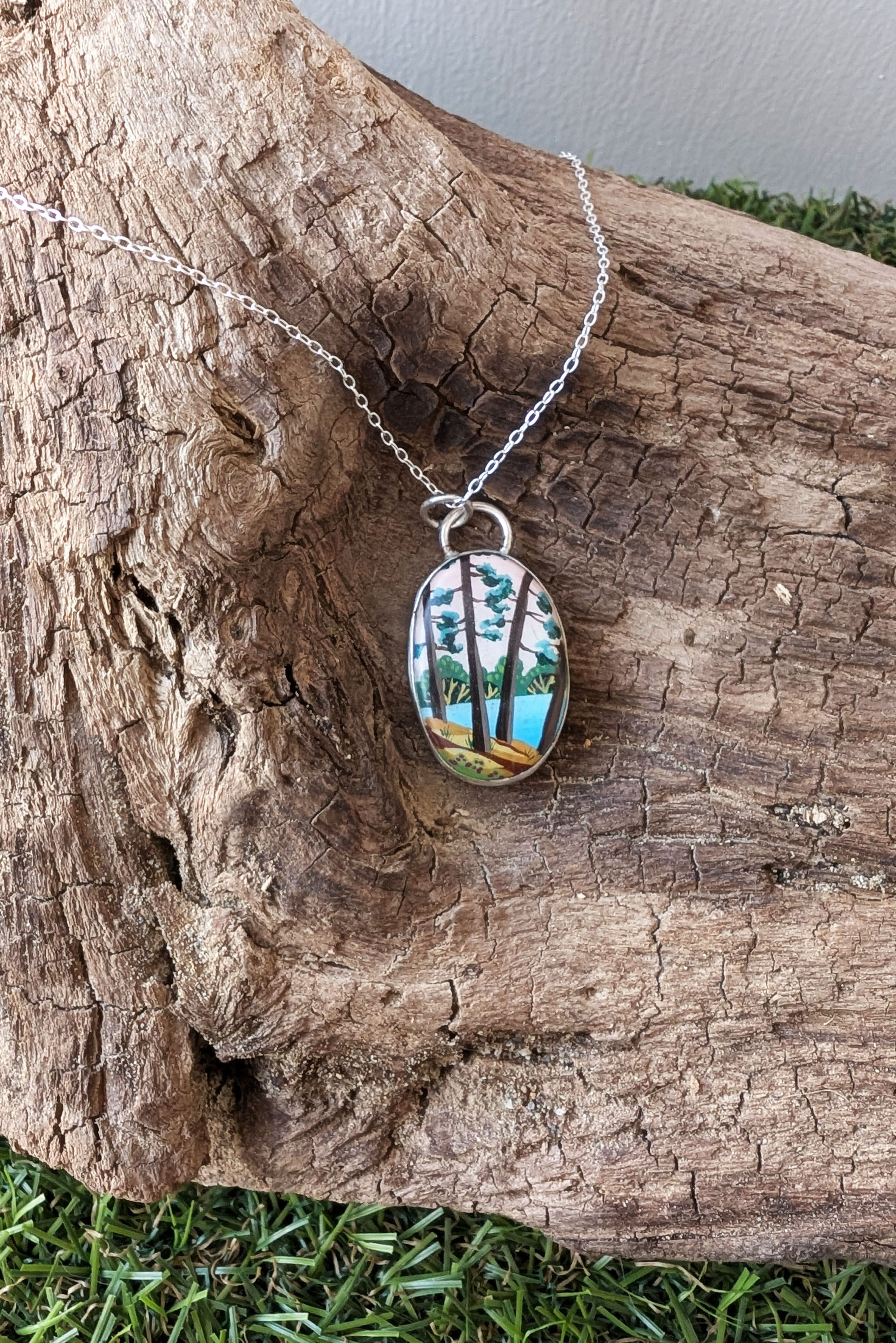 Bluepool pine trees pendant - JEWELLERY - NICKY STOCKLEY