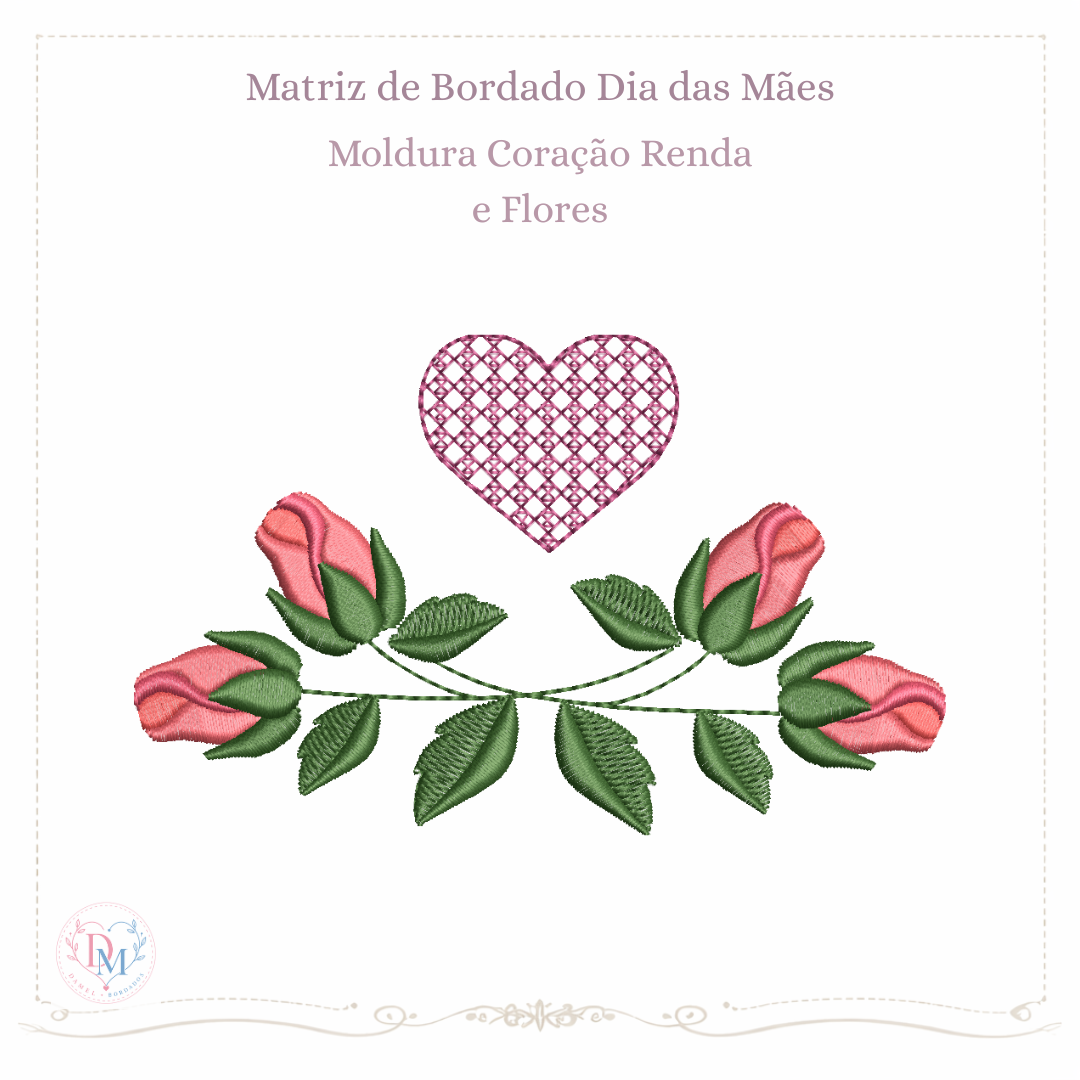 matrizes de bordado dia das mães rosa