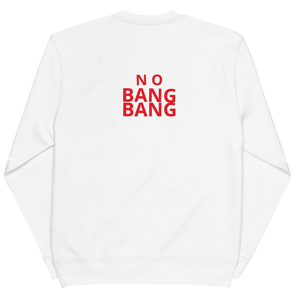 Unisex french terry sweatshirt "STOP SHOOTING"